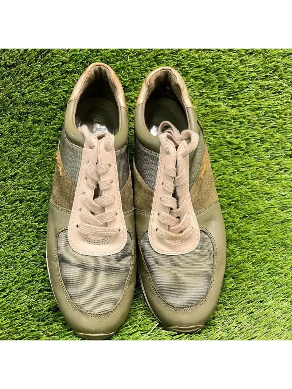 Michael Kors Allie Womens Size 11 Olive Green Athletic Training Shoes Sneakers